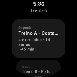 Wear OS mit der Trainingsliste der Woche des Kunden